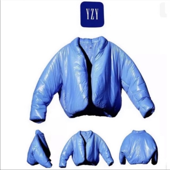 YEEZY X GAP ROUND Cropped Jacket blue Puffer size XL Brand New - Picture 2 of 7